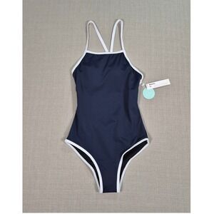 Beautikini Period One Piece Swimsuit Navy Blue Leakproof Racerback XS NEW